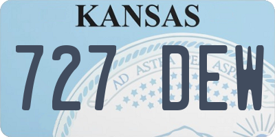 KS license plate 727DEW