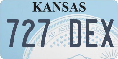 KS license plate 727DEX