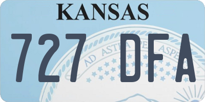 KS license plate 727DFA