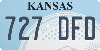 KS license plate 727DFD