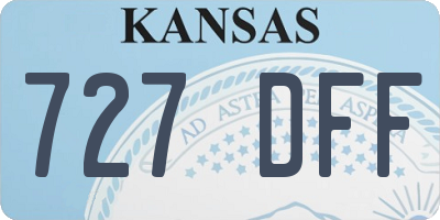 KS license plate 727DFF