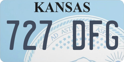 KS license plate 727DFG