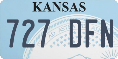 KS license plate 727DFN