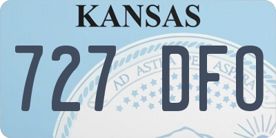 KS license plate 727DFO
