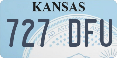 KS license plate 727DFU