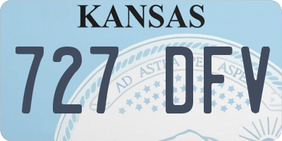 KS license plate 727DFV