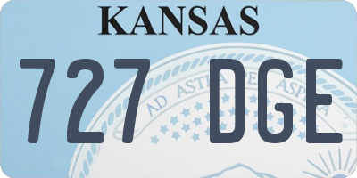 KS license plate 727DGE