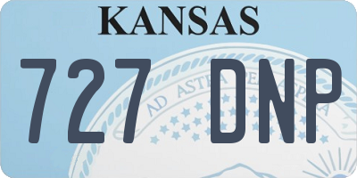 KS license plate 727DNP