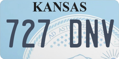 KS license plate 727DNV