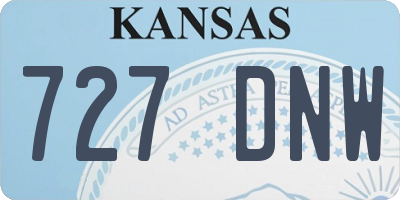 KS license plate 727DNW