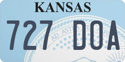 KS license plate 727DOA
