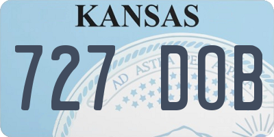 KS license plate 727DOB
