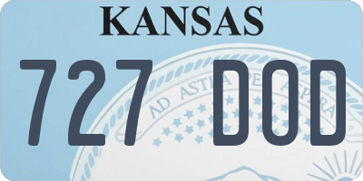 KS license plate 727DOD