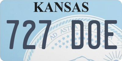 KS license plate 727DOE