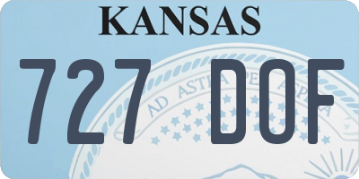 KS license plate 727DOF