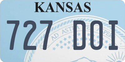 KS license plate 727DOI
