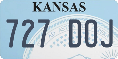KS license plate 727DOJ