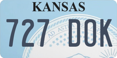 KS license plate 727DOK