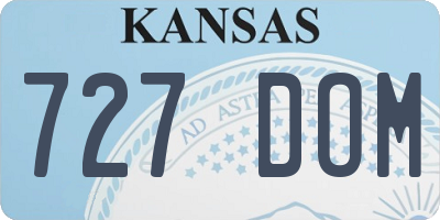 KS license plate 727DOM