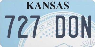 KS license plate 727DON