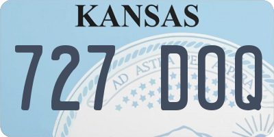 KS license plate 727DOQ