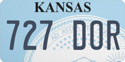 KS license plate 727DOR