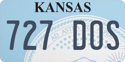 KS license plate 727DOS