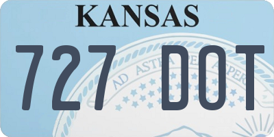 KS license plate 727DOT