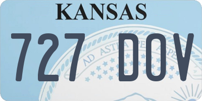 KS license plate 727DOV