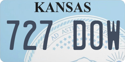 KS license plate 727DOW
