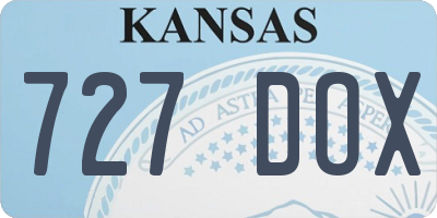 KS license plate 727DOX