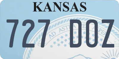 KS license plate 727DOZ