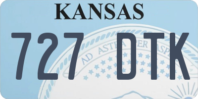 KS license plate 727DTK