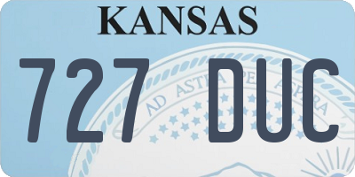 KS license plate 727DUC