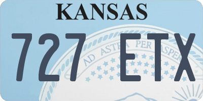 KS license plate 727ETX