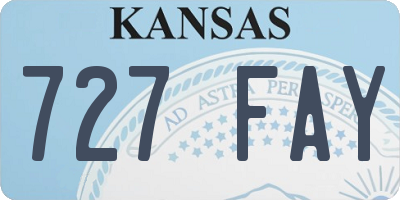 KS license plate 727FAY