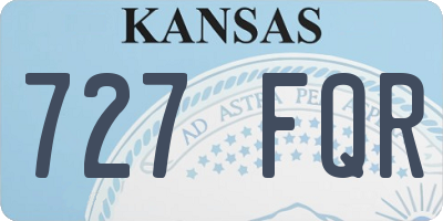 KS license plate 727FQR