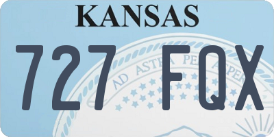 KS license plate 727FQX