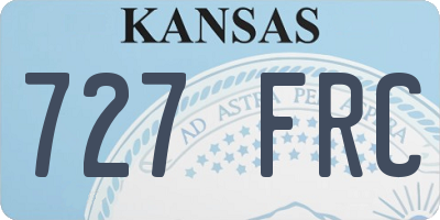 KS license plate 727FRC
