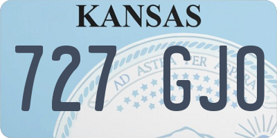 KS license plate 727GJO