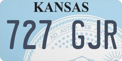 KS license plate 727GJR