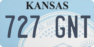KS license plate 727GNT