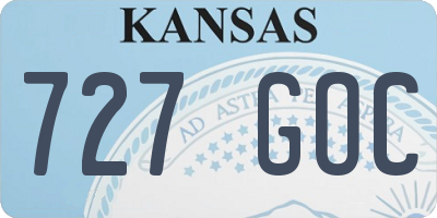 KS license plate 727GOC
