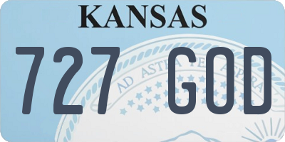 KS license plate 727GOD