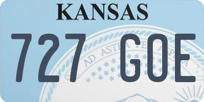 KS license plate 727GOE