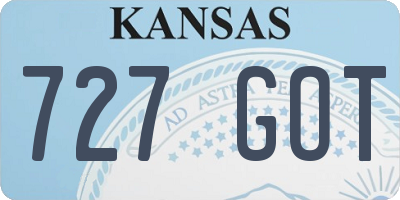 KS license plate 727GOT