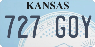 KS license plate 727GOY