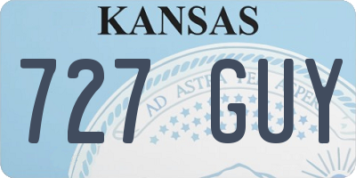 KS license plate 727GUY