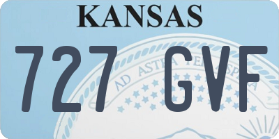 KS license plate 727GVF