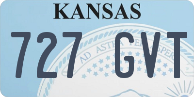 KS license plate 727GVT